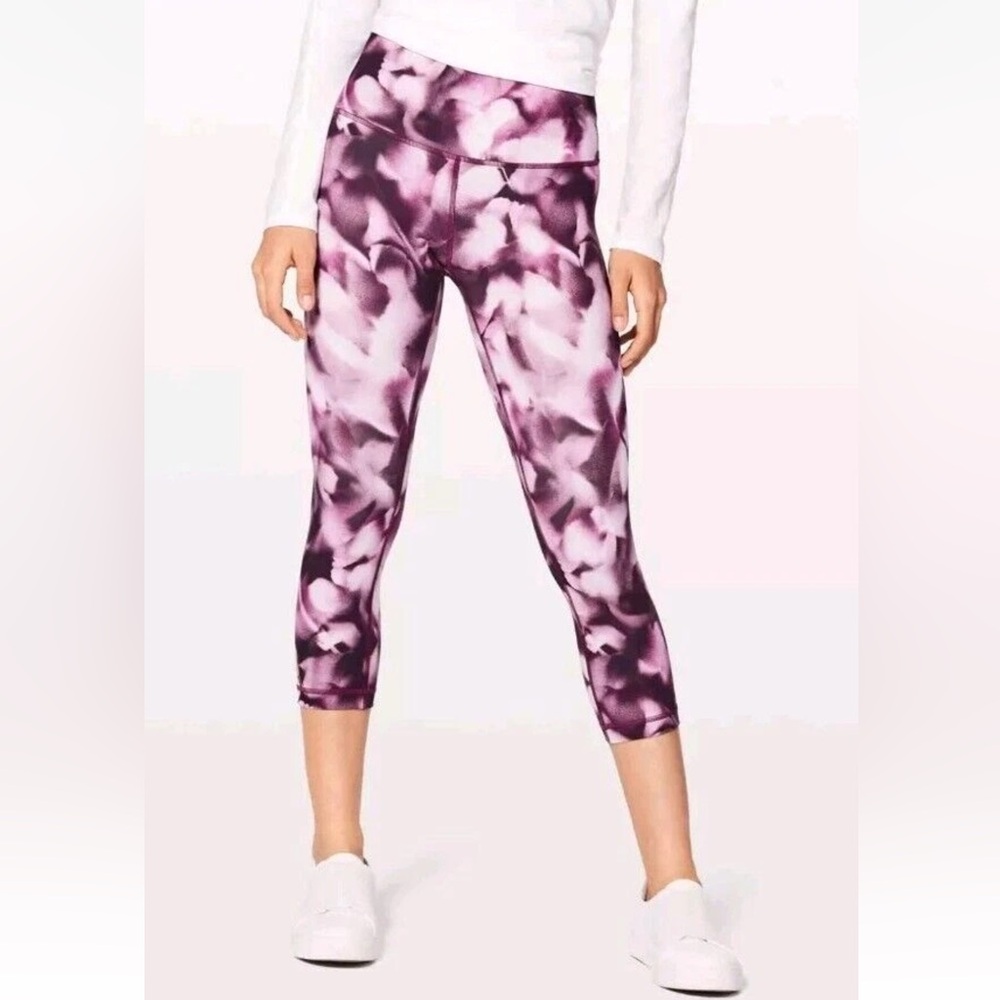 Lululemon Train Times Leggings Crop Size 4 Nulu Plum Violet